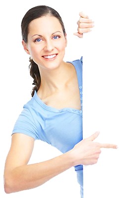 woman pointing